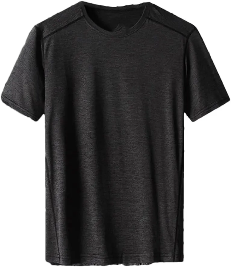 Men O-Neck Quick Dry Sport T Shirt Short Sleeves Summer Casual Cotton Top Tees Tshirt