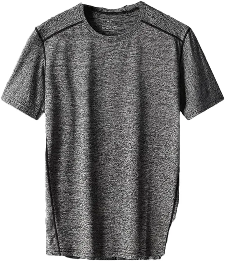 Men O-Neck Quick Dry Sport T Shirt Short Sleeves Summer Casual Cotton Top Tees Tshirt