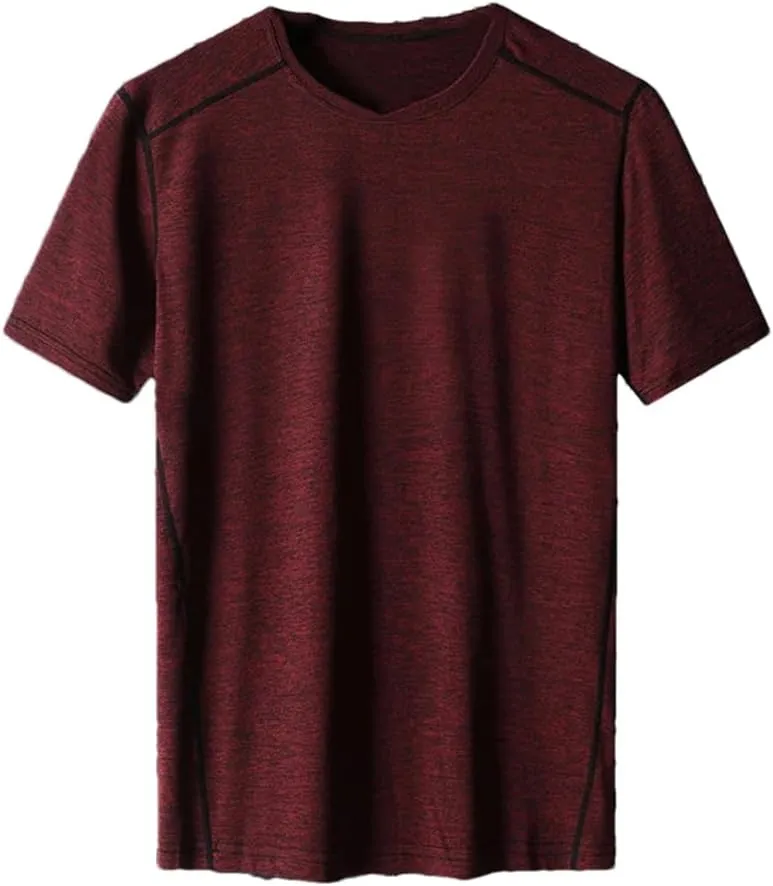 Men O-Neck Quick Dry Sport T Shirt Short Sleeves Summer Casual Cotton Top Tees Tshirt