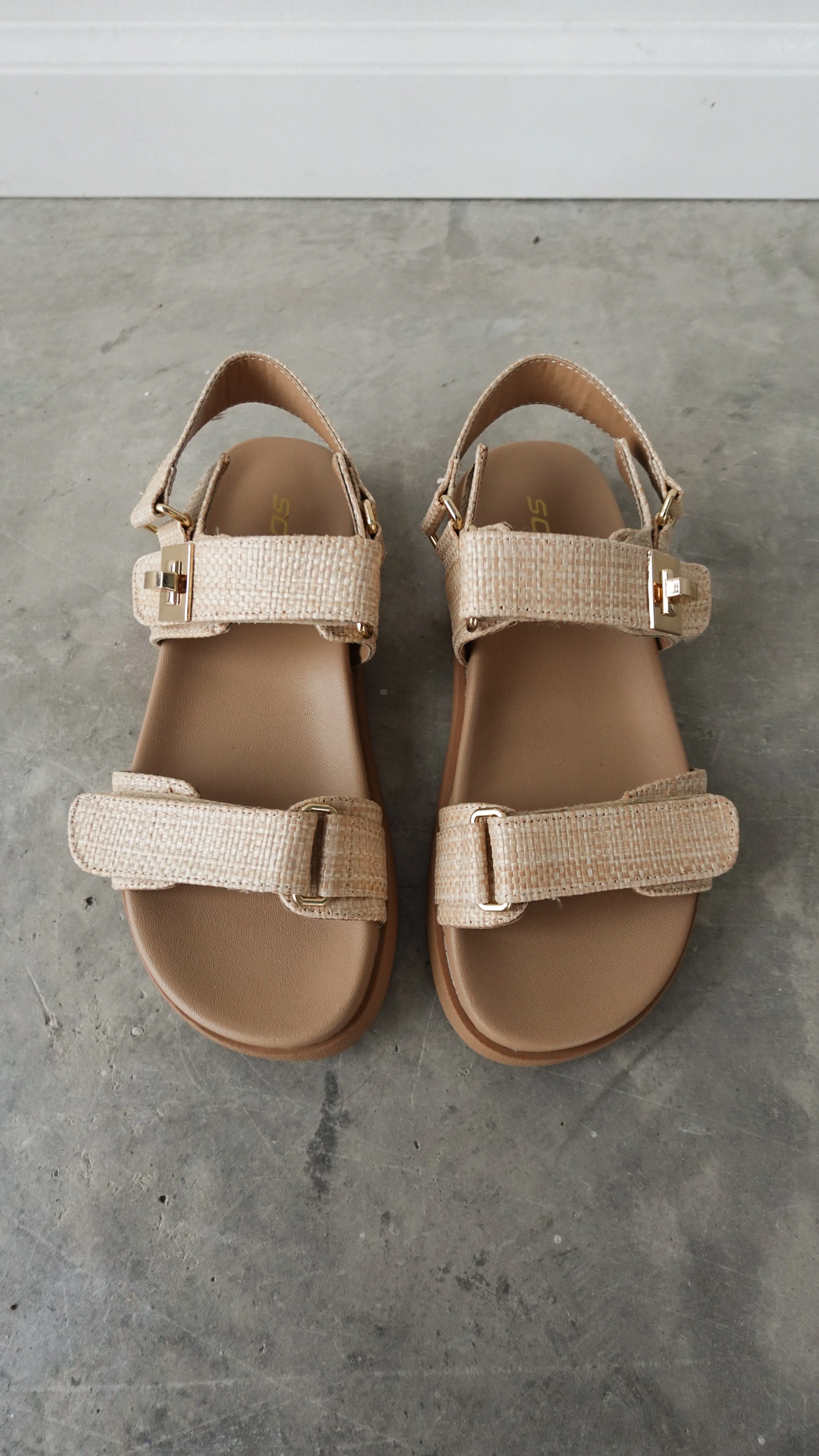 Natural Raffia Slingback Sandals