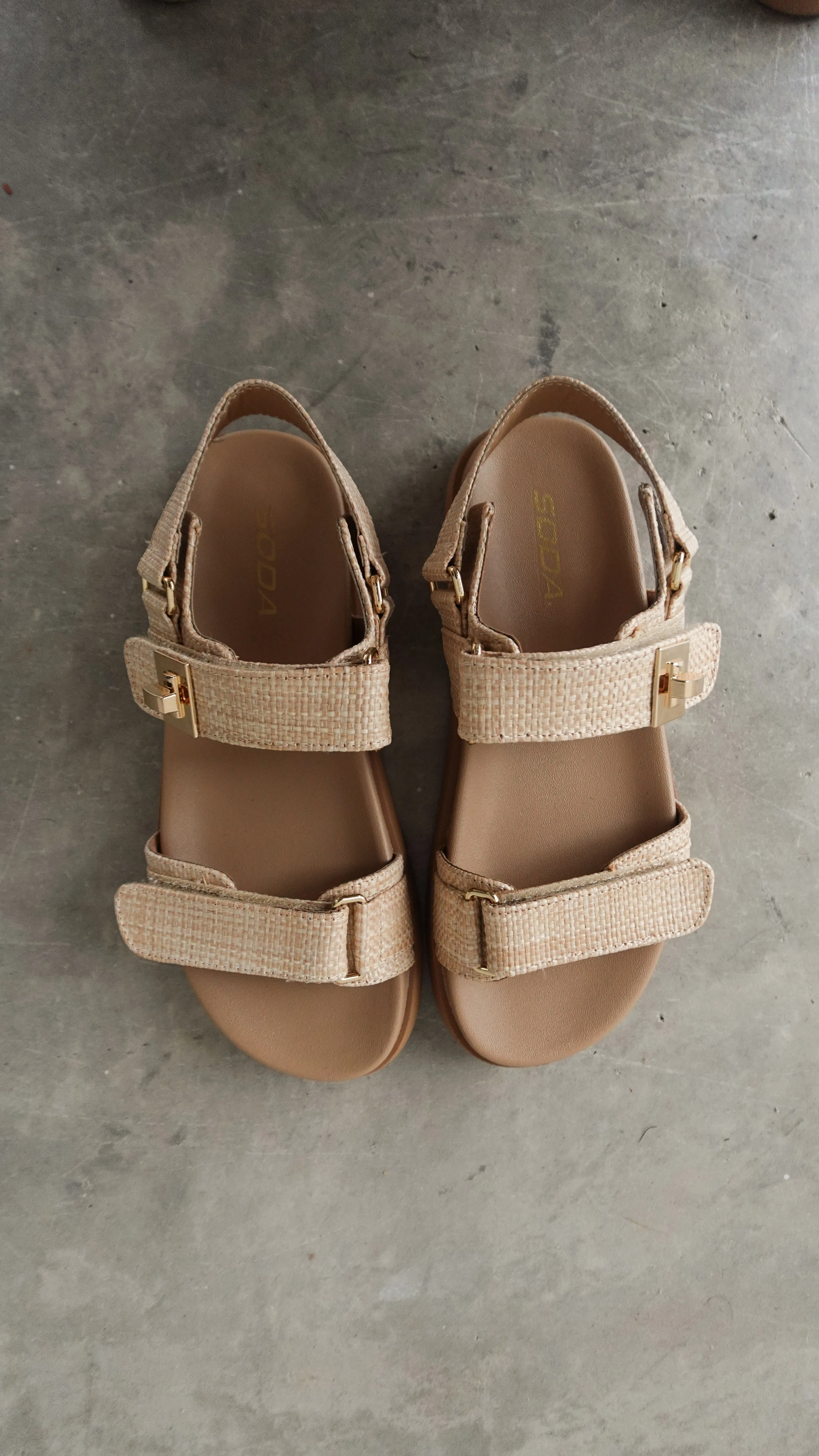 Natural Raffia Slingback Sandals