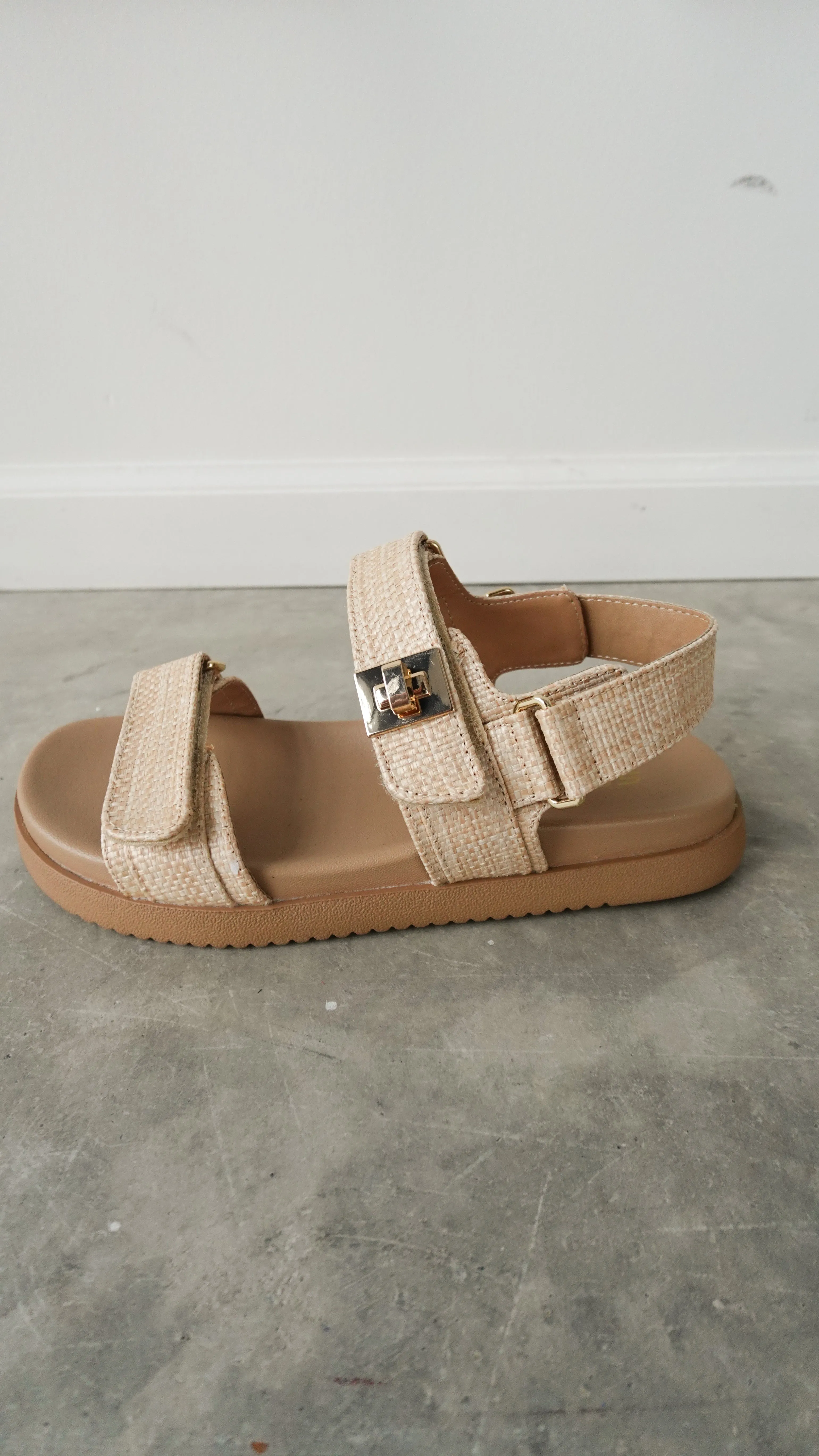 Natural Raffia Slingback Sandals