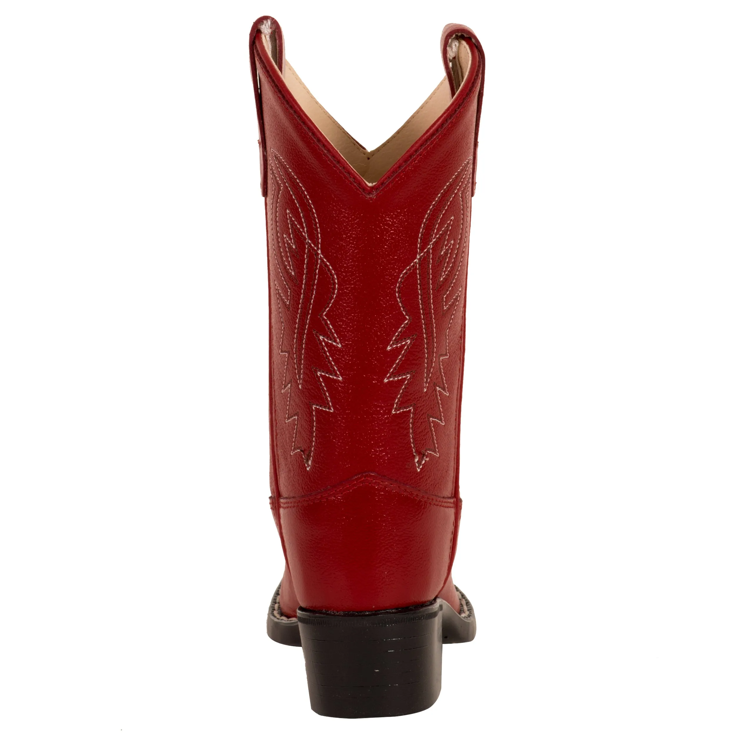 Old West Red Childrens Girls Corona Leather J Toe Cowboy Western Boots 1.5 D