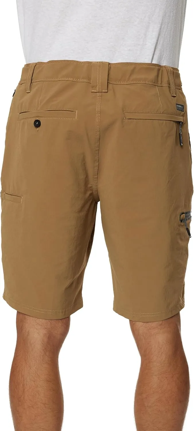 O'NEILL Men's 20 Inch TRVLR Cargo Hybrid Shorts - Water Resistant Mens Shorts with Elastic Waist and Quick Dry Stretch Fabric