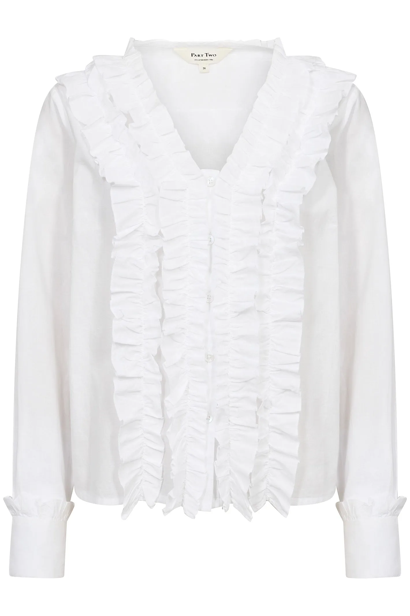 Part Two 30309562 NoellaPW Cotton Shirt with Frill Detailing Bright White