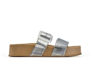 Paul Green silver leather platform sandals