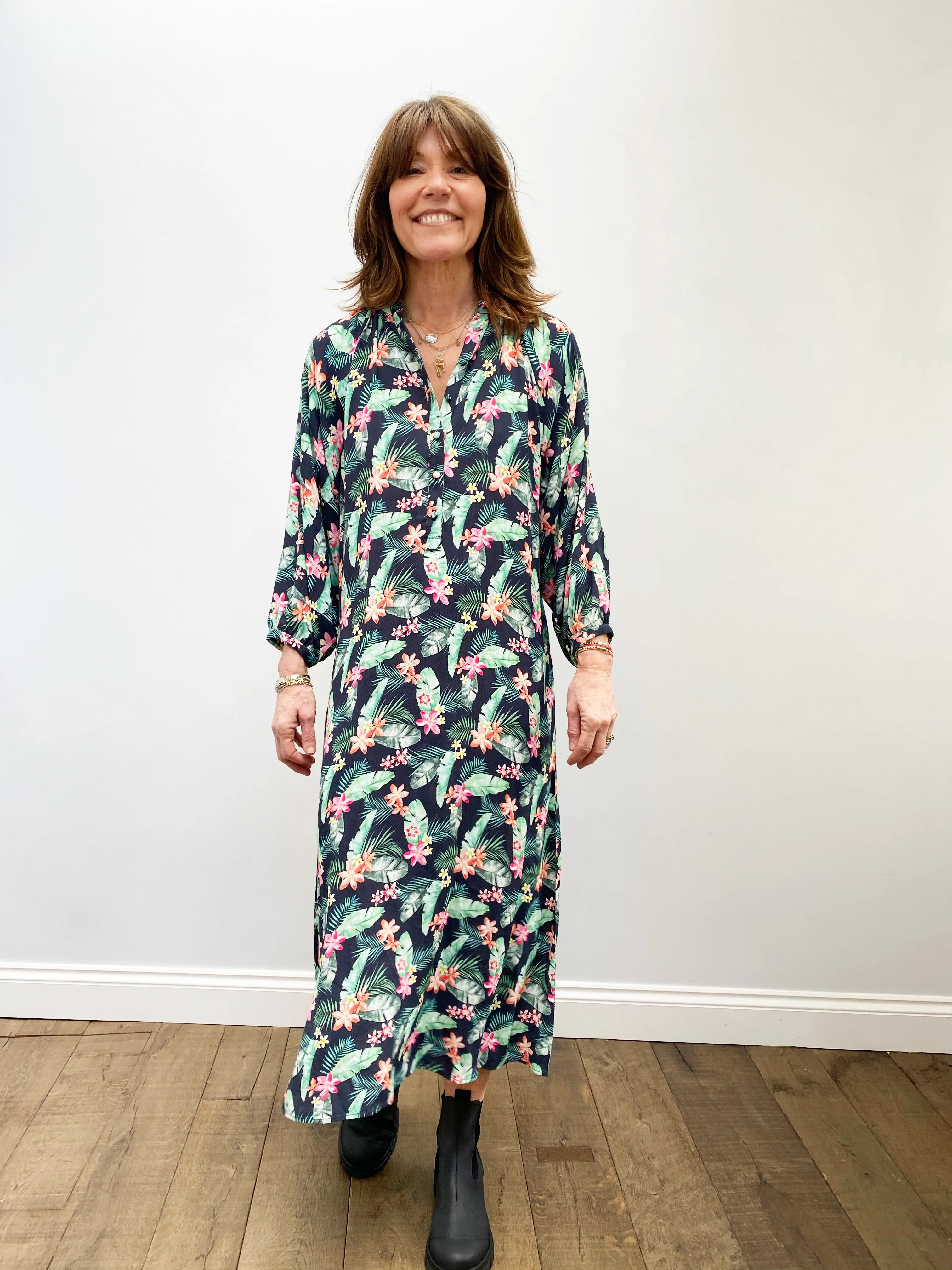 PPL Zion Dress in Tropical 02 Multi on Black