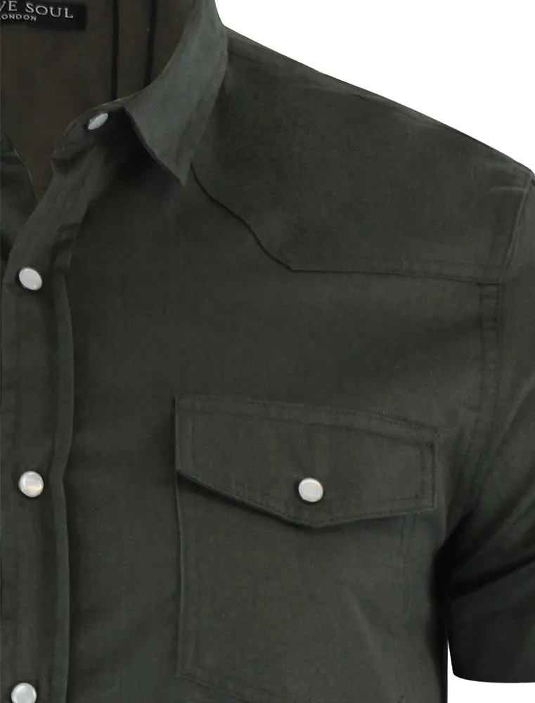 Romer Short Sleeve Shirt with Military Pockets in Khaki