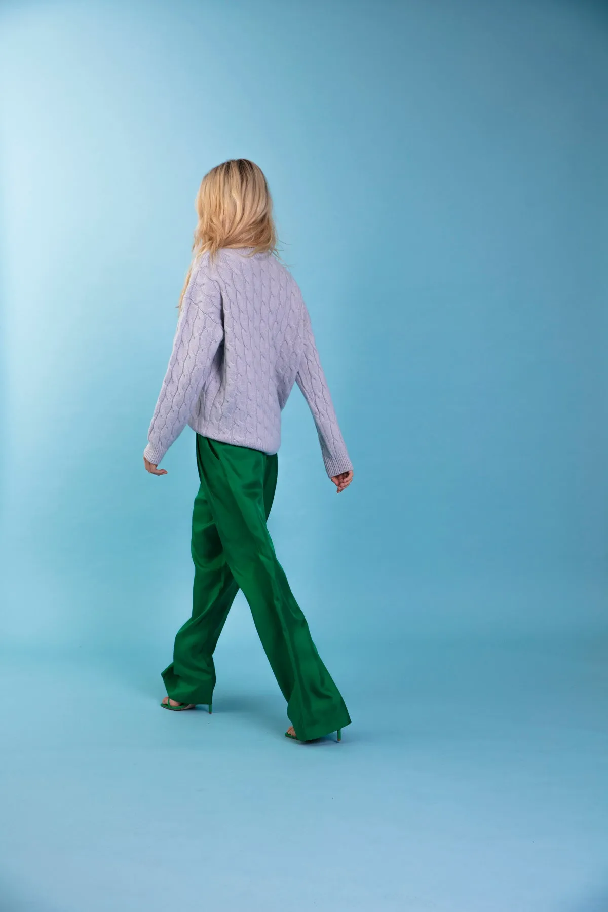 Salinas Silk Trouser Emerald Woman