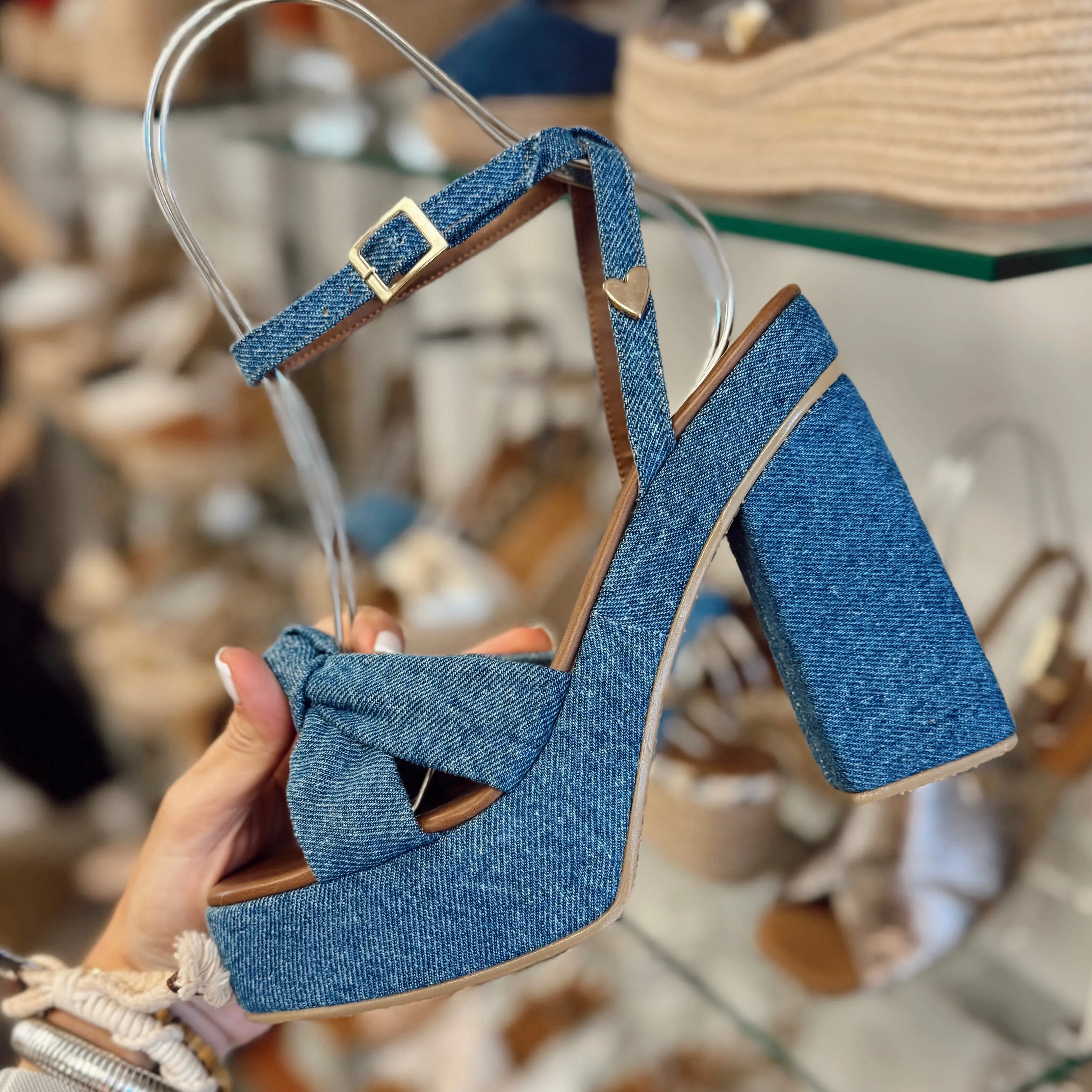 Simonette High Heels - Denim
