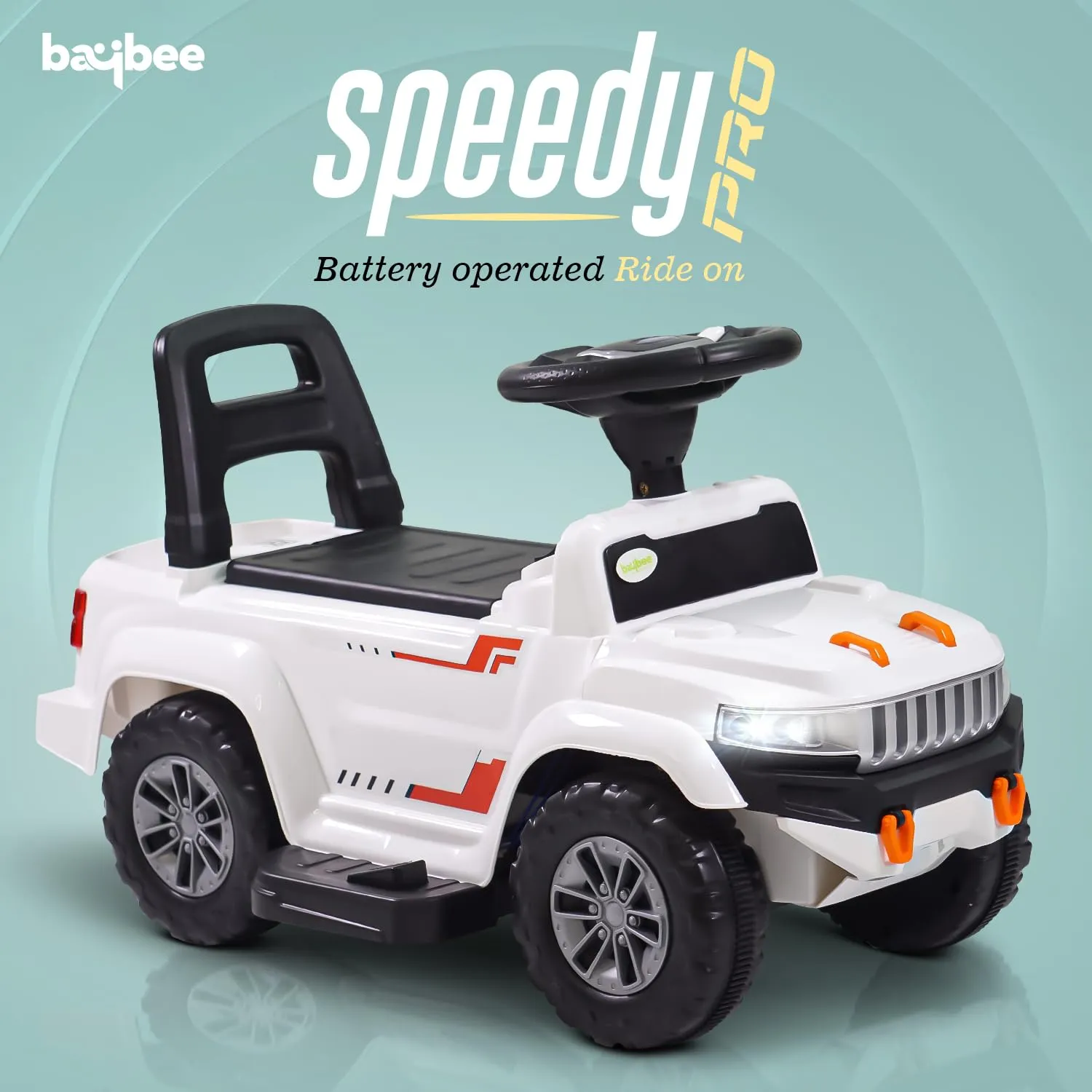 Speedy Pro Rechargeable Battery Operated Jeep for Kids with Music & LED Light