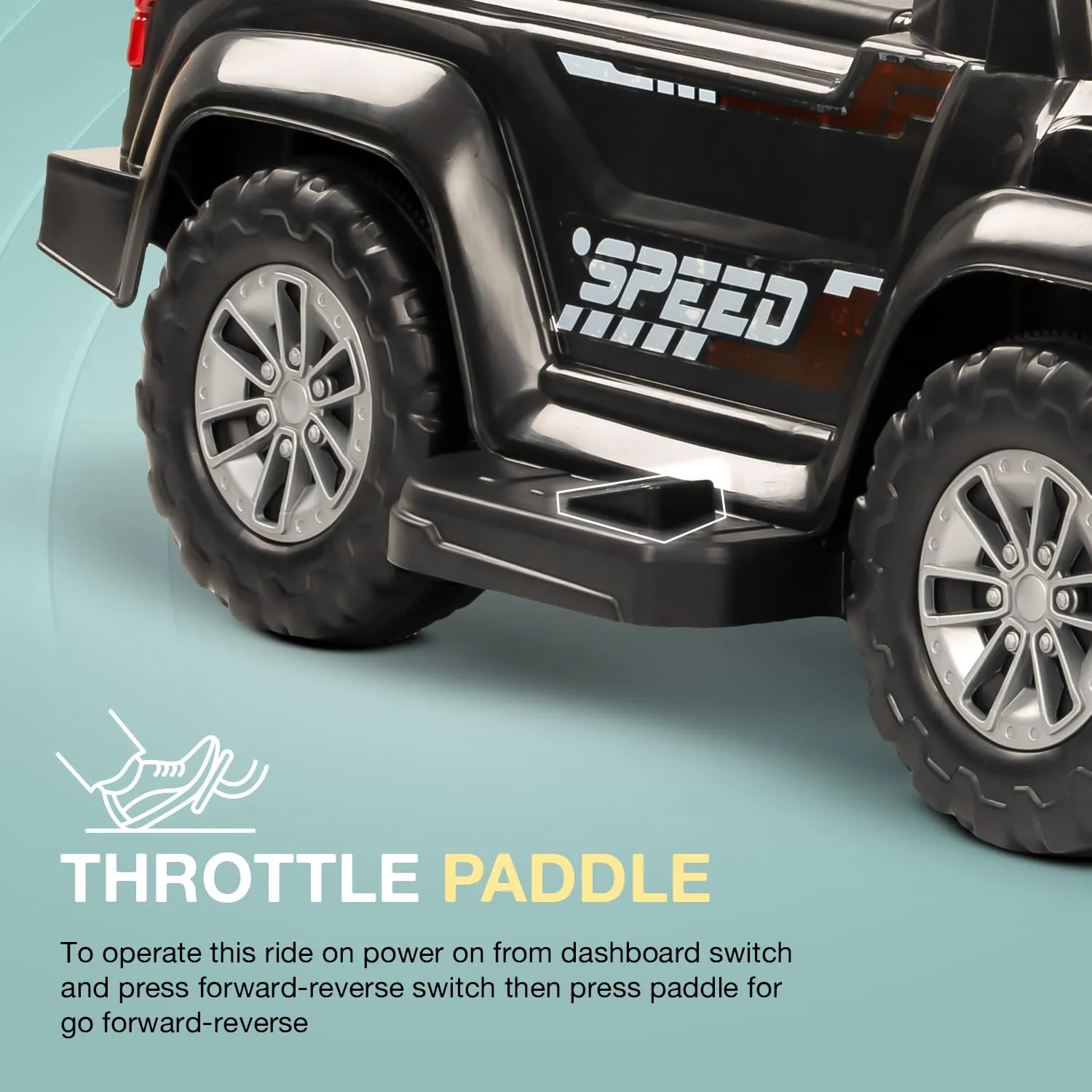Speedy Pro Rechargeable Battery Operated Jeep for Kids with Music & LED Light