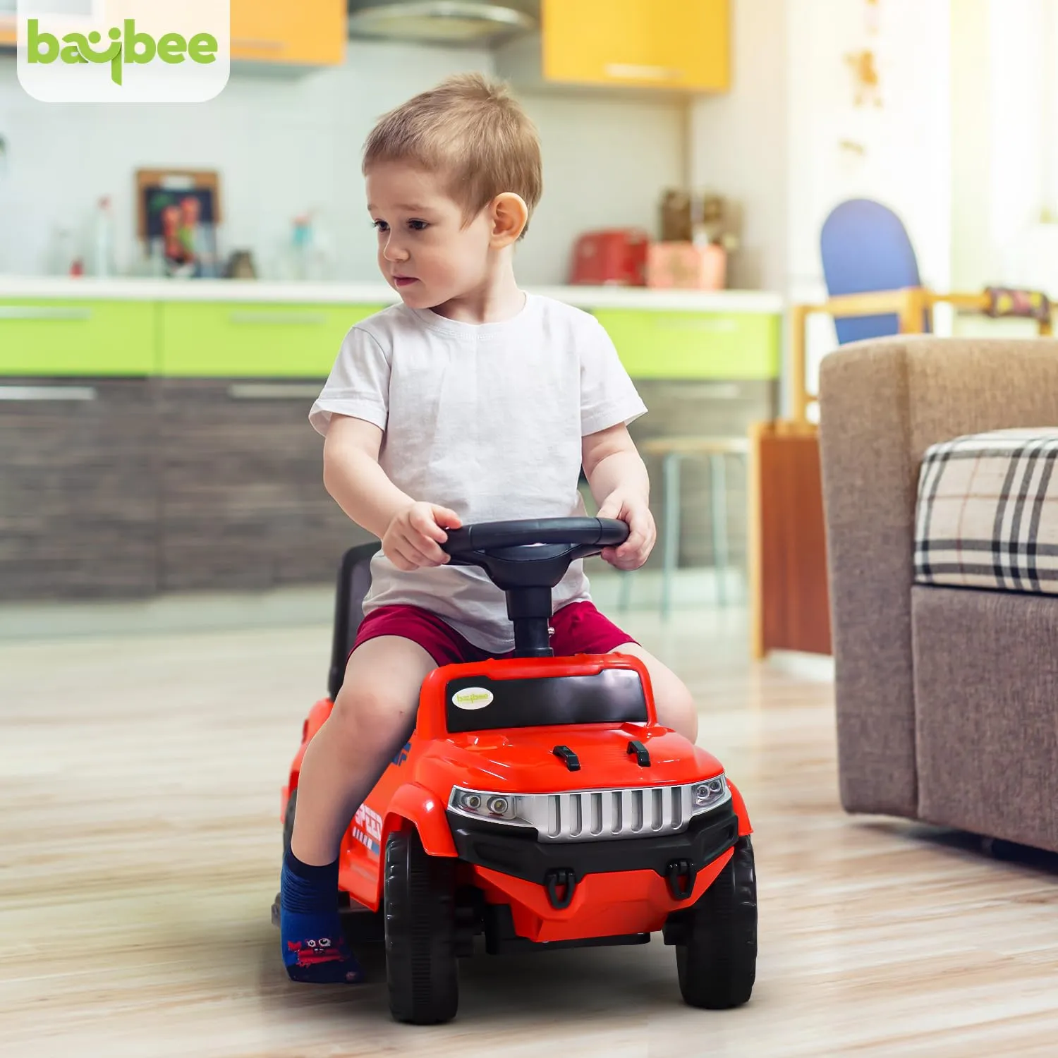 Speedy Pro Rechargeable Battery Operated Jeep for Kids with Music & LED Light