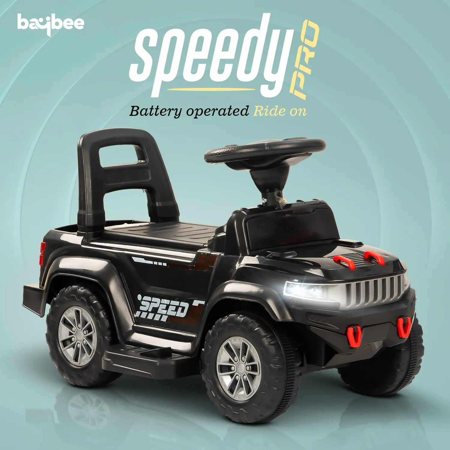 Speedy Pro Rechargeable Battery Operated Jeep for Kids with Music & LED Light