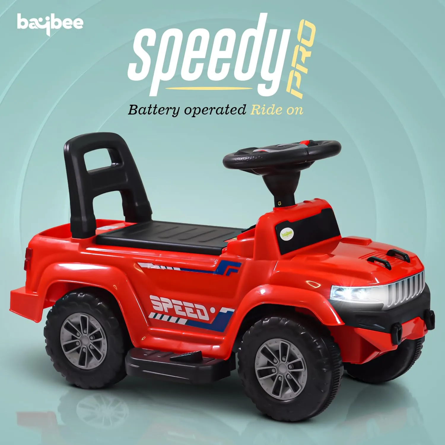 Speedy Pro Rechargeable Battery Operated Jeep for Kids with Music & LED Light