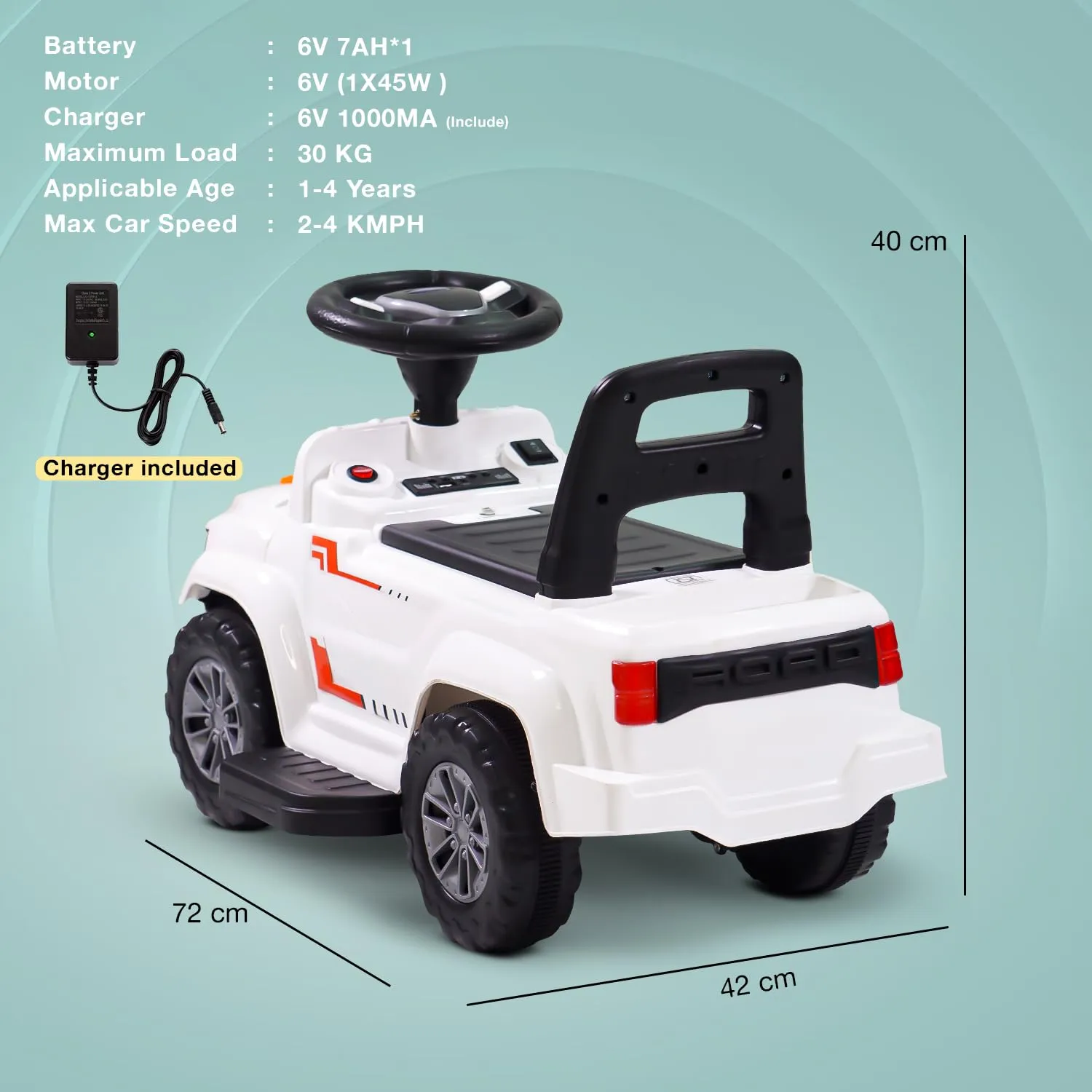 Speedy Pro Rechargeable Battery Operated Jeep for Kids with Music & LED Light