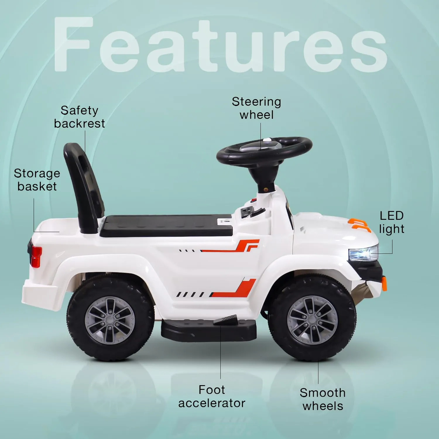Speedy Pro Rechargeable Battery Operated Jeep for Kids with Music & LED Light