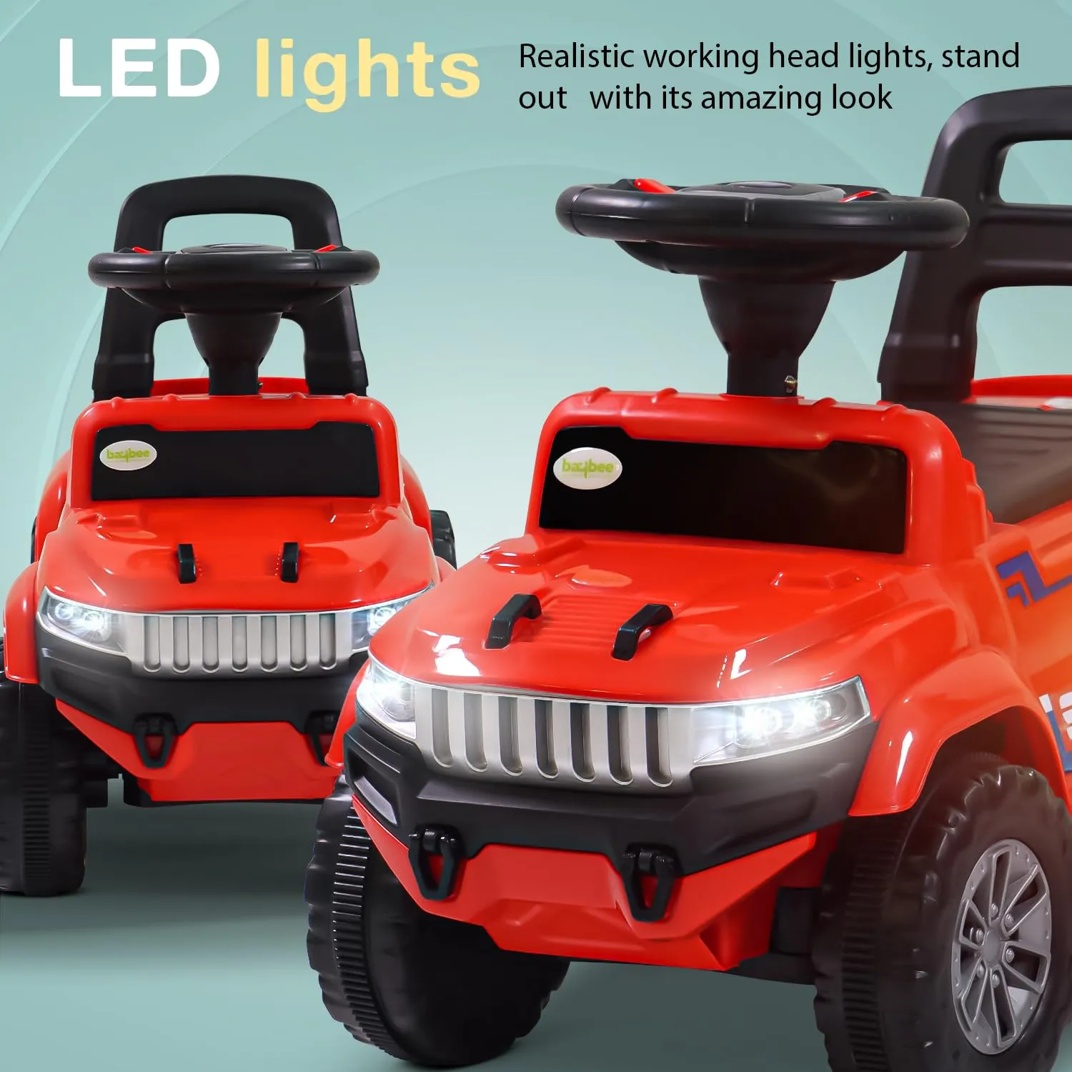 Speedy Pro Rechargeable Battery Operated Jeep for Kids with Music & LED Light