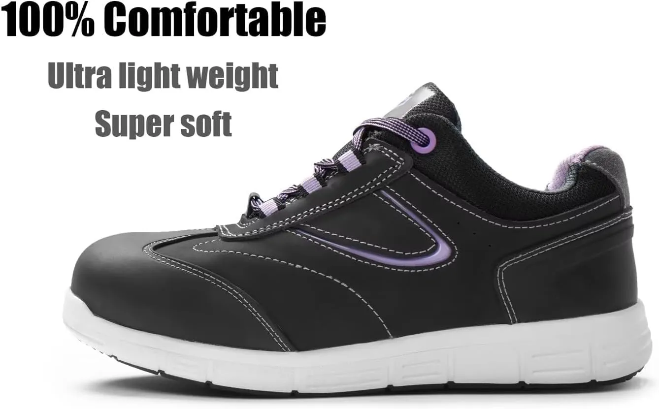 SUREWAY Women's Aluminum Toe Work Shoes for Women,Lightweight & Comfortable,Superior Slip Resistant,EH Safety Industrial Construction Boots/Shoes