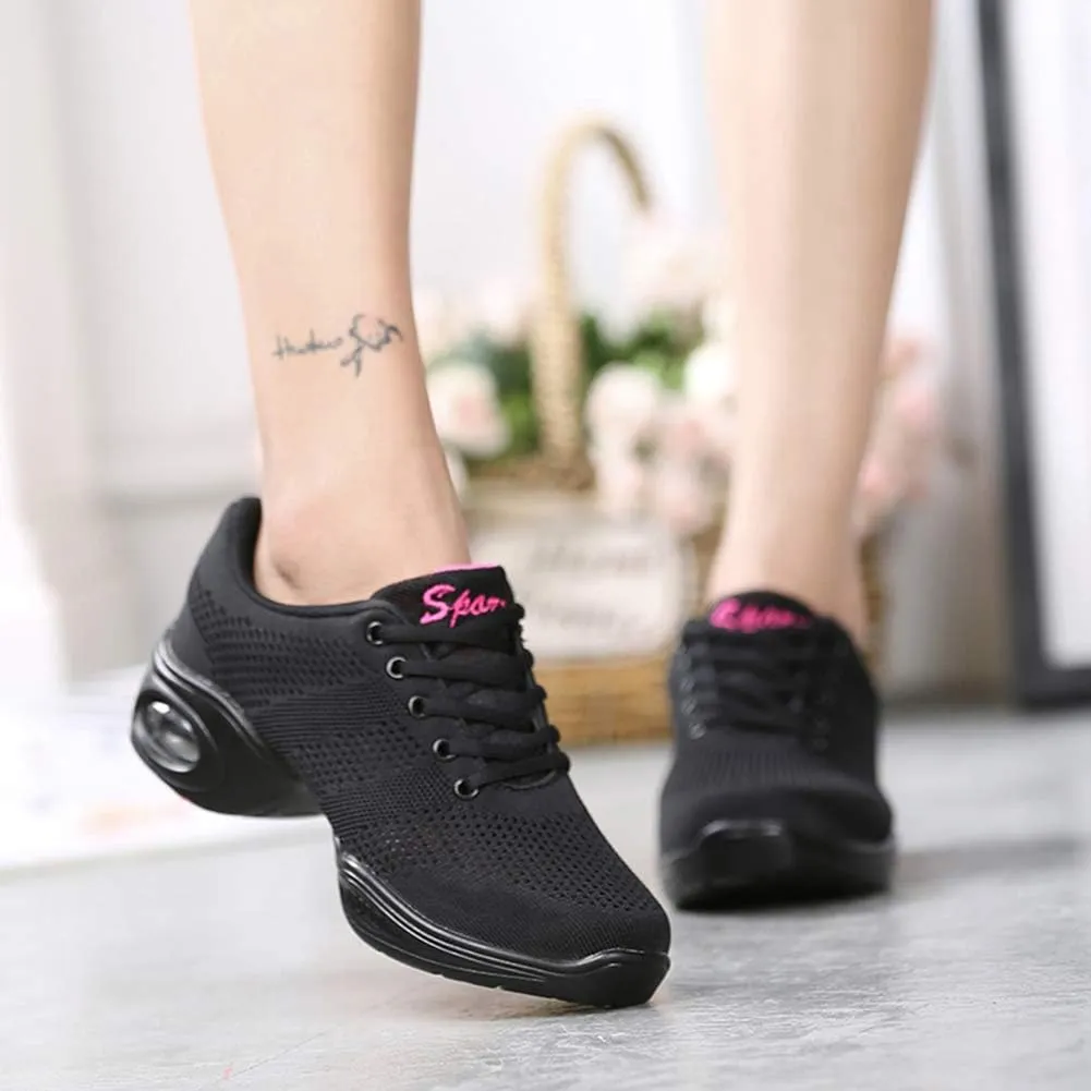 SWDZM Women's Dance Shoes,Breathable Fashion Sneakers,Split-Sole Dance Jazz Shoes,Mesh Outdoor Shoes J706 876