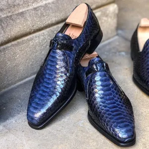 Ulysse Derby Shoe - Ultimate Blackish Blue Python