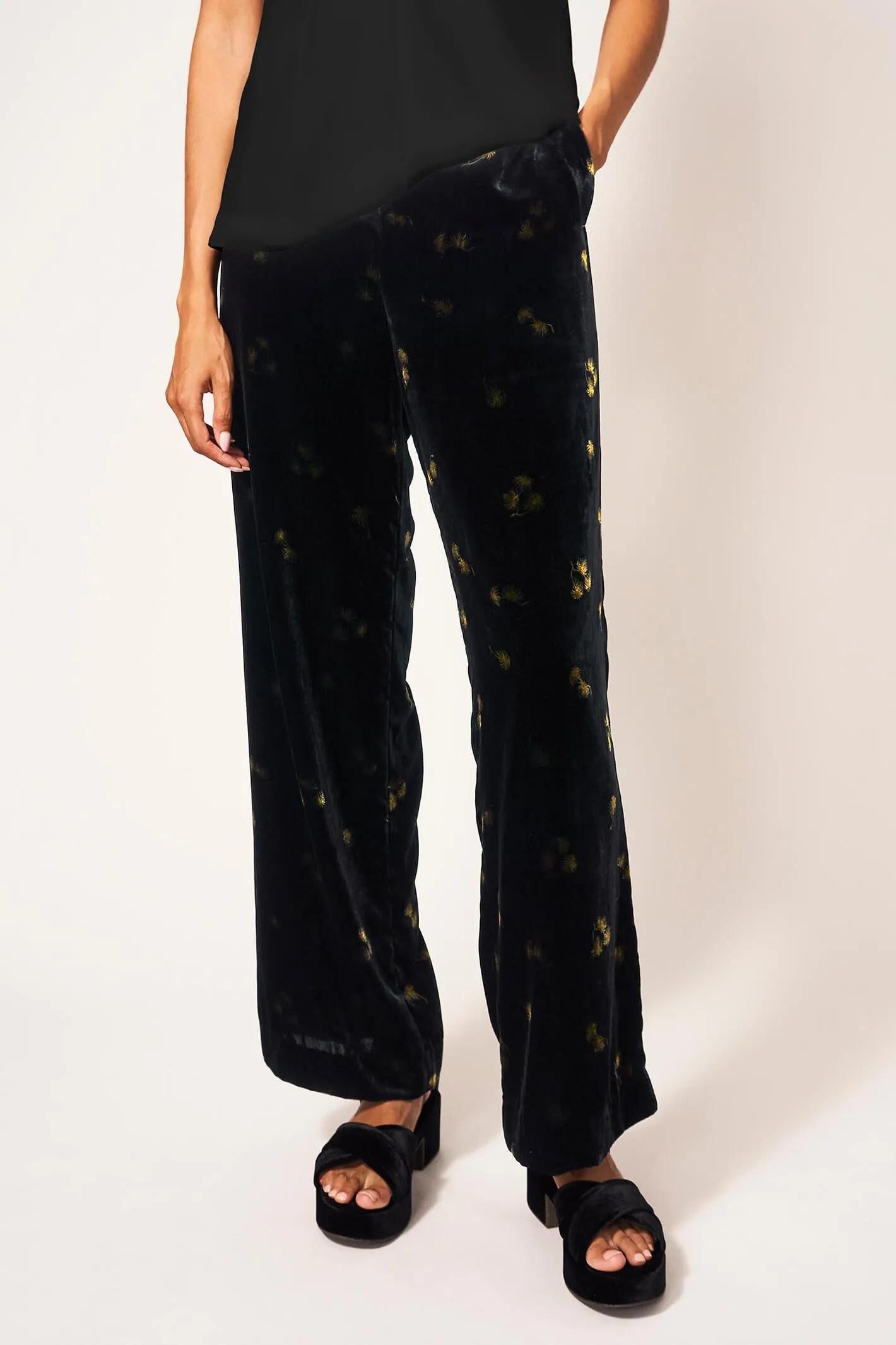 White Stuff 437409 Belle Grey Multi Velvet Trouser