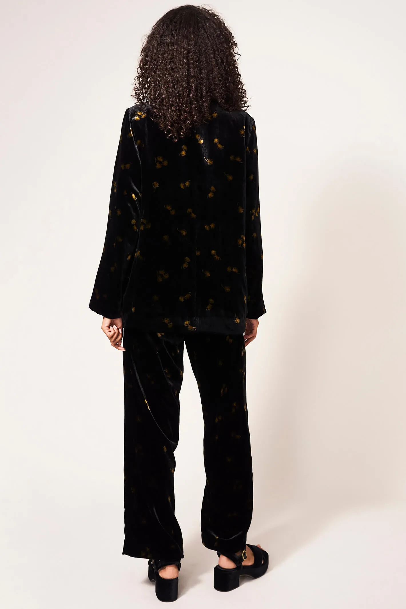 White Stuff 437409 Belle Grey Multi Velvet Trouser